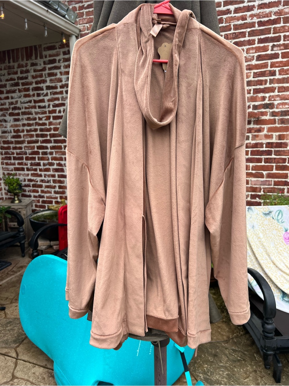 SKIMS Cozy Open-Front Robe Jacket in Dusty Rose
